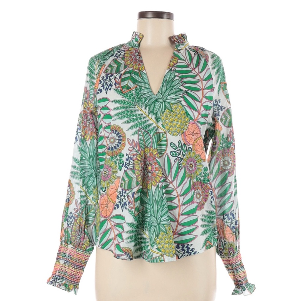 Boden Smocked Cuff, Pineapple Bloom Top